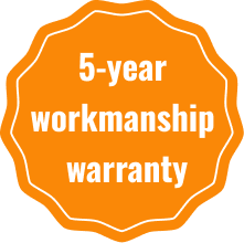 5-year workmanship warranty badge